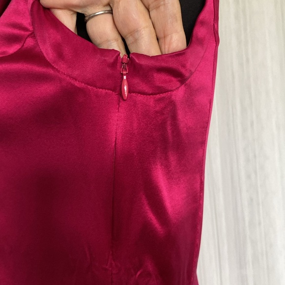 Cassis 100% Silk sheath midi dress! Special occasion, evening! Size 4 - Picture 6 of 14